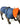 Dog wearing a blue raincoat with an orange interior